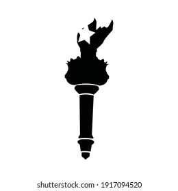 the torch of the statue of liberty vector design black and white