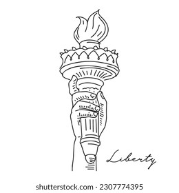 Torch of the Statue of Liberty, vector illustration