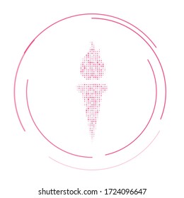 The torch symbol filled with pink dots. Vector illustration on white background