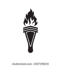 Torch symbol icon logo design vector illustration