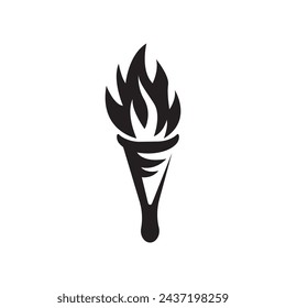 Torch symbol icon logo design vector illustration
