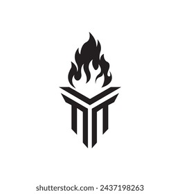 Torch symbol icon logo design vector illustration