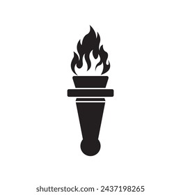 Ilustración vectorial de diseño de logotipo de símbolo de antorcha