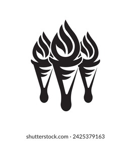 Torch symbol logo icon, vector illustration design