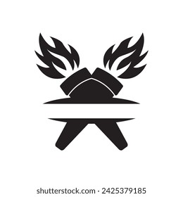 Torch symbol logo icon, vector illustration design