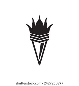 Torch symbol logo icon, vector illustration design