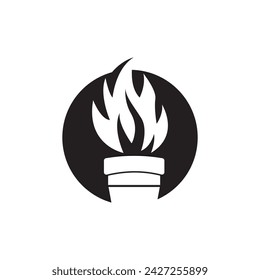 Torch symbol logo icon, vector illustration design