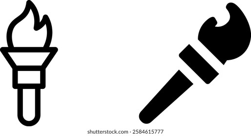 Torch Symbol Vector Icon Set