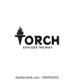 Torch Text Logo Design Incorporated T Stock Vector (Royalty Free ...