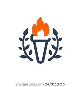 Torch for Tournament Vector Icon Illustration