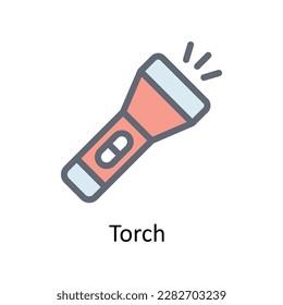 Torch  Vector  Fill outline Icons. Simple stock illustration stock