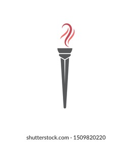 Torch vector icon illustration design template