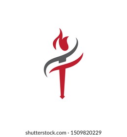 Torch vector icon illustration design template