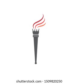 Torch vector icon illustration design template