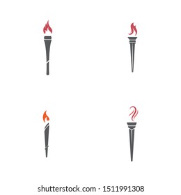 Torch vector icon illustration design template