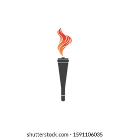 Torch vector icon illustration design template