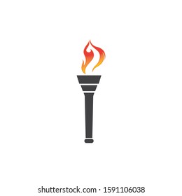 Torch vector icon illustration design template