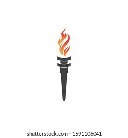 Torch vector icon illustration design template
