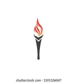 Torch vector icon illustration design template