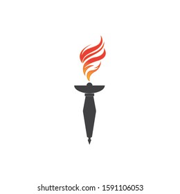 Torch vector icon illustration design template