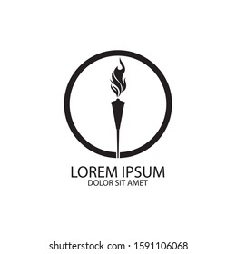 Torch vector icon illustration design template