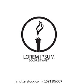 Torch vector icon illustration design template