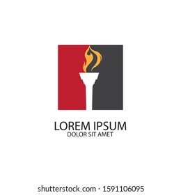 Torch vector icon illustration design template