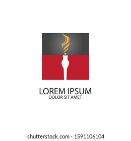 Torch vector icon illustration design template