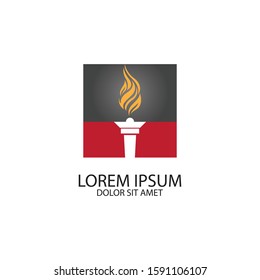 Torch vector icon illustration design template