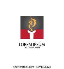 Torch vector icon illustration design template