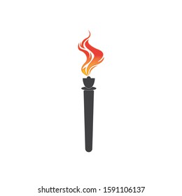 Torch vector icon illustration design template