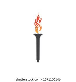 Torch vector icon illustration design template