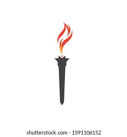 Torch vector icon illustration design template