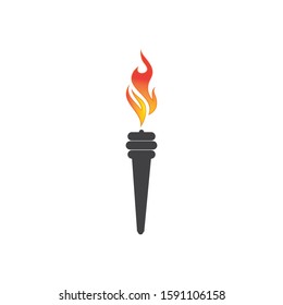Torch vector icon illustration design template