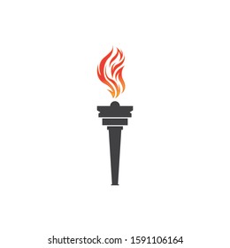 Torch vector icon illustration design template