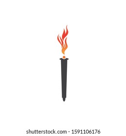 Torch vector icon illustration design template