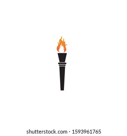 Torch vector icon illustration design template