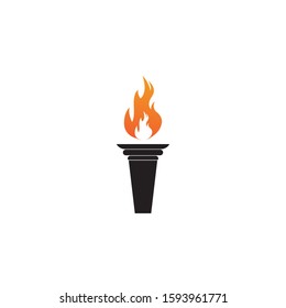 Torch vector icon illustration design template