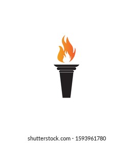Torch vector icon illustration design template