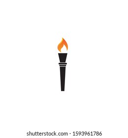 Torch vector icon illustration design template