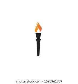 Torch vector icon illustration design template