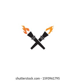 Torch vector icon illustration design template