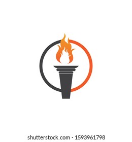 Torch vector icon illustration design template