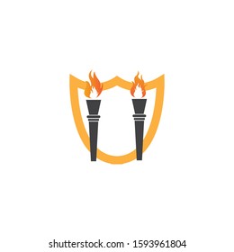 Torch vector icon illustration design template
