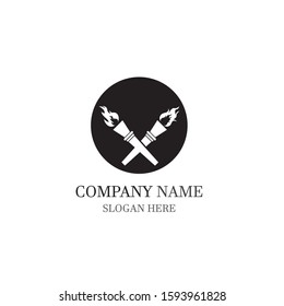 Torch vector icon illustration design template