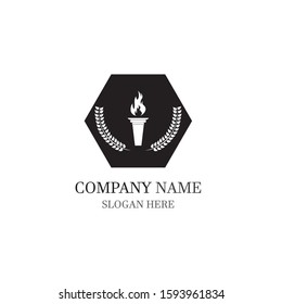 Torch vector icon illustration design template