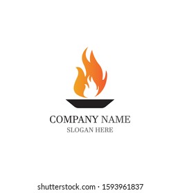 Torch vector icon illustration design template