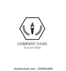Torch vector icon illustration design template