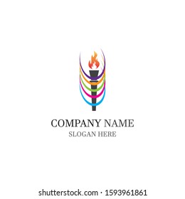 Torch vector icon illustration design template