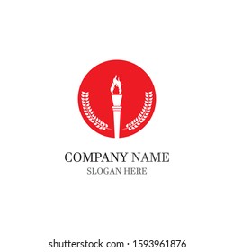 Torch vector icon illustration design template